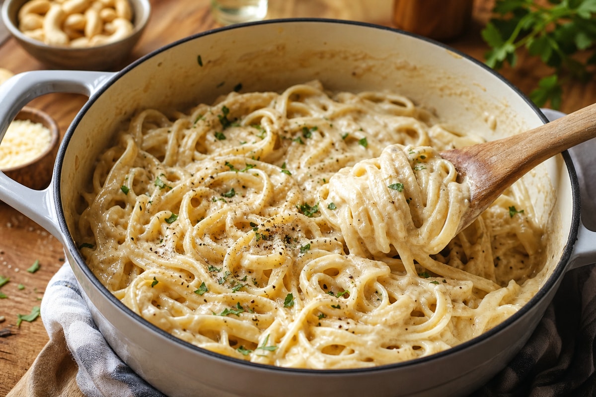 Creamy Cashew Alfredo Pasta Creamy Cashew Alfredo Pasta recipe from Pure Fork Plant Lab
