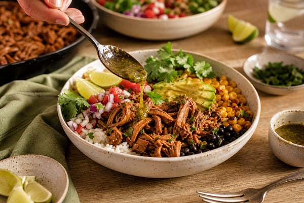 Jackfruit Carnitas Bowls Jackfruit Carnitas Bowls recipe from Pure Fork Plant Lab