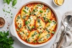 Stuffed Ricotta Spinach Shells recipe from Verdigrain Table