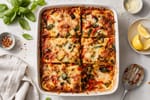 Roasted Vegetable Lasagna Tray recipe from Verdigrain Table