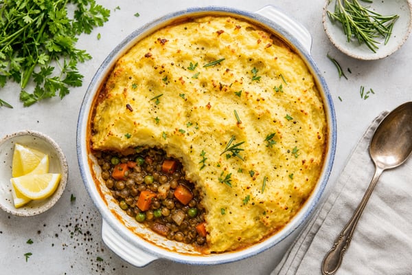 Vegetarian Shepherds Pie recipe from Verdigrain Table