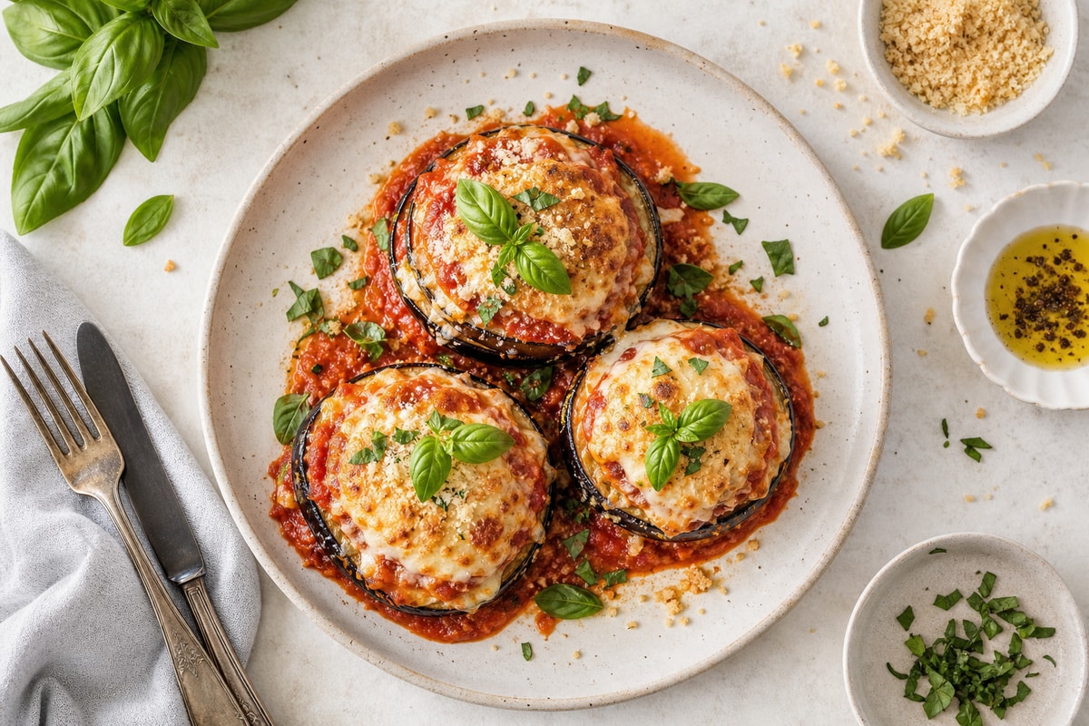 Eggplant Parmesan Stacks Eggplant Parmesan Stacks recipe from Verdigrain Table
