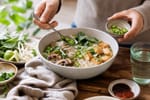 Vegetarian Pho Shortcut Bowl recipe from Verdigrain Table