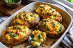 Broccoli Cheddar Stuffed Potatoes recipe from Verdigrain Table