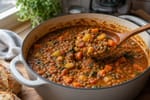 Penny-Wise Lentil Vegetable Stew Pot recipe from Pantry Ledger Kitchen