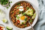 Crowd Feed Smoky Lentil Taco Rice recipe from Pantry Ledger Kitchen