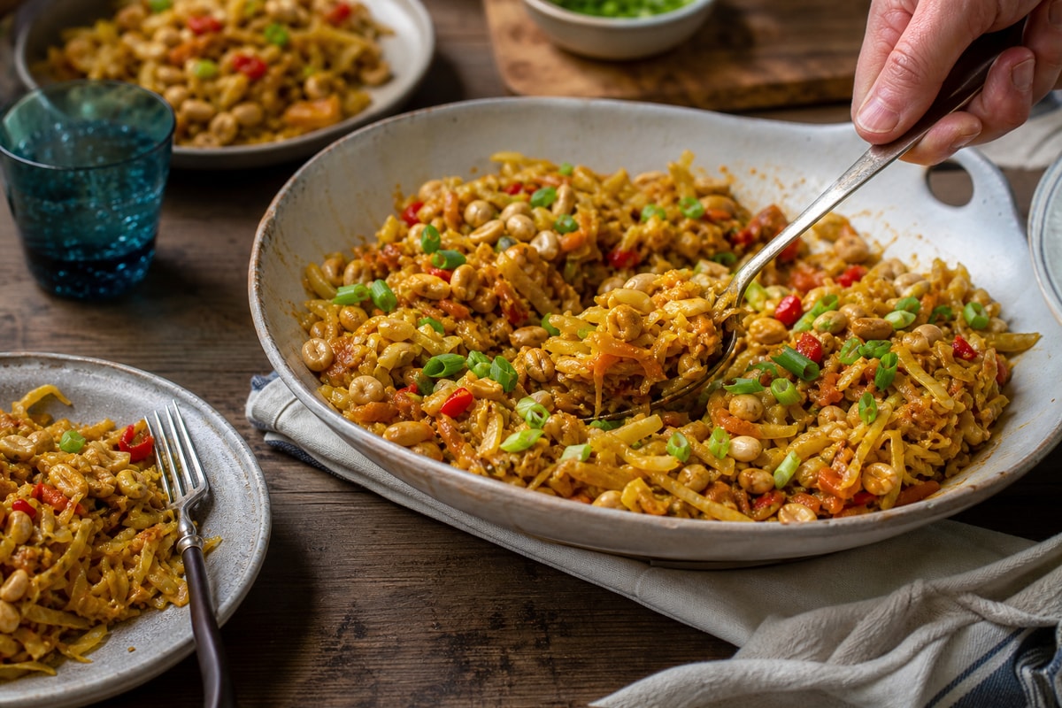 Pantry Curried Peanut Cabbage Stir-Fry recipe from Pantry Ledger Kitchen