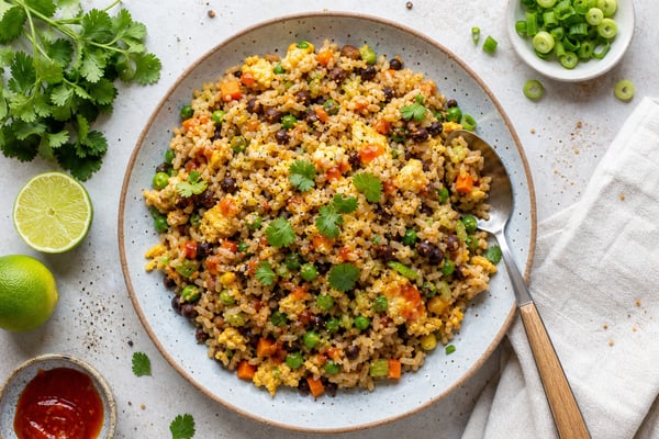Stretch Egg Fried Rice Vegetable Clean-Out Stretch Egg Fried Rice Vegetable Clean-Out recipe from Pantry Ledger Kitchen