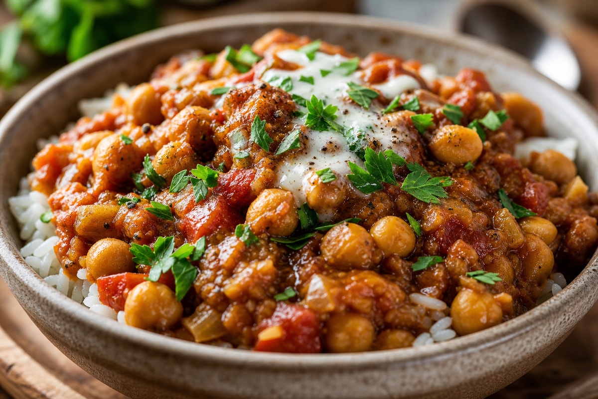 Penny-Wise Spiced Chickpea Stew with Rice recipe from Pantry Ledger Kitchen