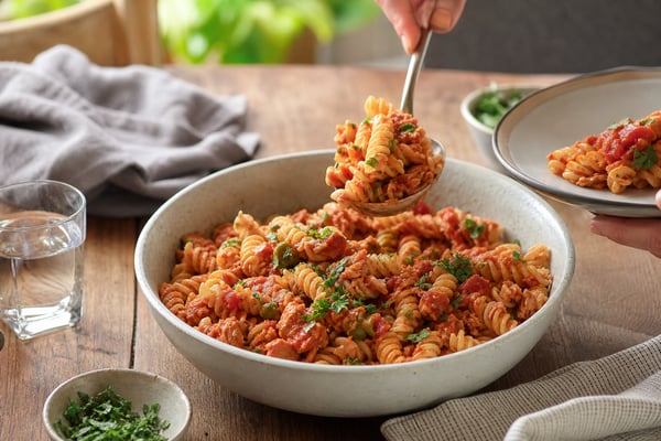 Pantry Rotini With Canned Tomato Tuna Sauce Pantry Rotini With Canned Tomato Tuna Sauce recipe from Pantry Ledger Kitchen