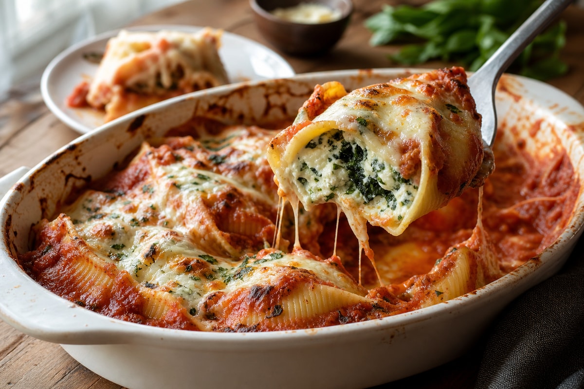 Stretch Stuffed Pasta Shell Ricotta Spinach Stretch Stuffed Pasta Shell Ricotta Spinach recipe from Pantry Ledger Kitchen