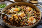 Crowd Feed Eggs Rice Soy Sesame Bowls recipe from Pantry Ledger Kitchen