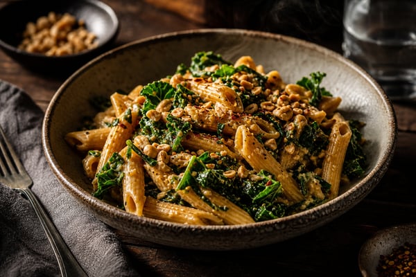 Penny-Wise Pasta Peanut Butter Garlic Greens Penny-Wise Pasta Peanut Butter Garlic Greens recipe from Pantry Ledger Kitchen