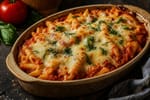 Southern-Style Three Cheese Tomato Bake Pasta recipe from Velvet Spoon Kitchen