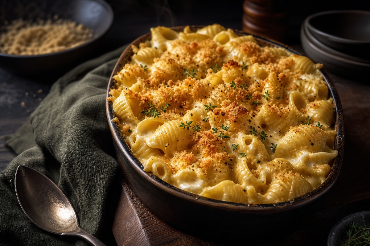 Creamy Smoked Gouda Mac Shells Bake Creamy Smoked Gouda Mac Shells Bake recipe from Velvet Spoon Kitchen