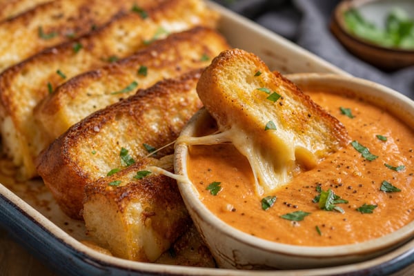 Creamy Tomato Soup Grilled Cheese Dunkers Tray Creamy Tomato Soup Grilled Cheese Dunkers Tray recipe from Velvet Spoon Kitchen