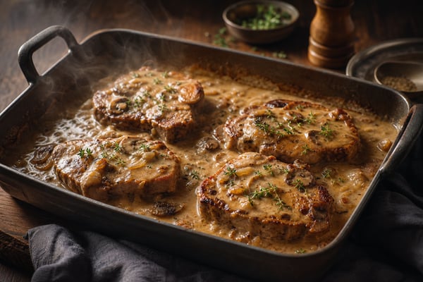 Slow-Simmer Smothered Pork Chops Tray Slow-Simmer Smothered Pork Chops Tray recipe from Velvet Spoon Kitchen