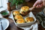 Cheesy Shepherd Cottage Pie Cups recipe from Velvet Spoon Kitchen