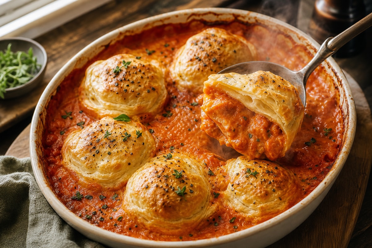 Slow-Simmer Puff Pastry Tomato Bisque Cups recipe from Velvet Spoon Kitchen