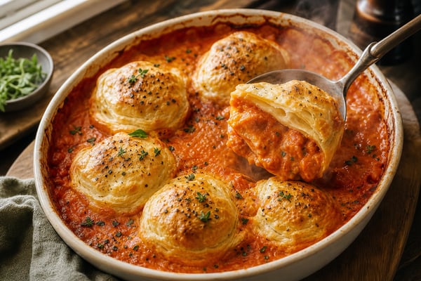 Slow-Simmer Puff Pastry Tomato Bisque Cups Slow-Simmer Puff Pastry Tomato Bisque Cups recipe from Velvet Spoon Kitchen