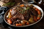 Homestyle Pot Roast with Carrots and Onions recipe from Heritage Fork Suppers