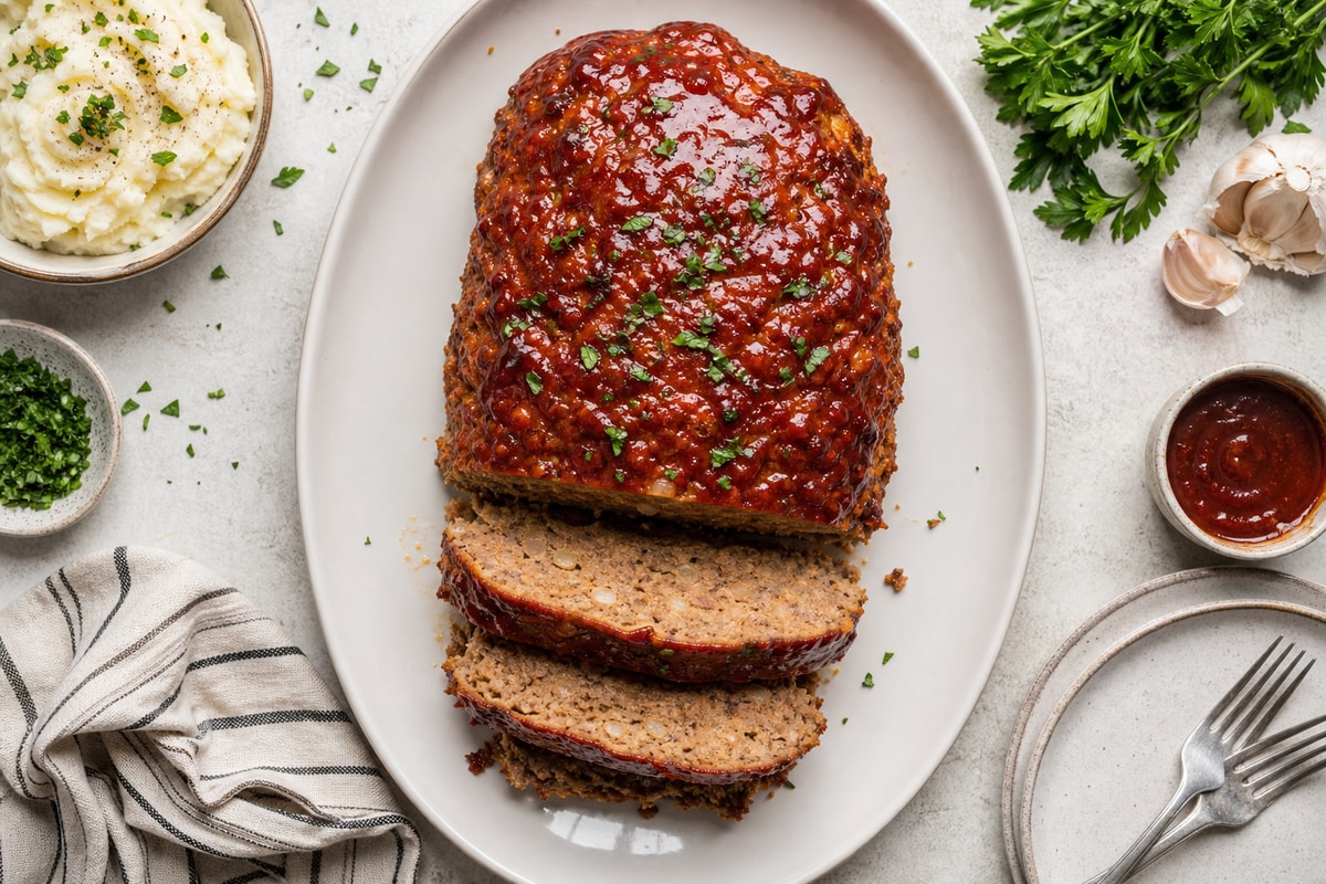 Hearty Classic Meatloaf with Glaze recipe from Heritage Fork Suppers