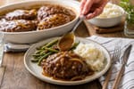 Golden Salisbury Steak recipe from Heritage Fork Suppers