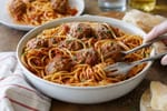 Buttery Spaghetti Marinara Meatballs recipe from Heritage Fork Suppers