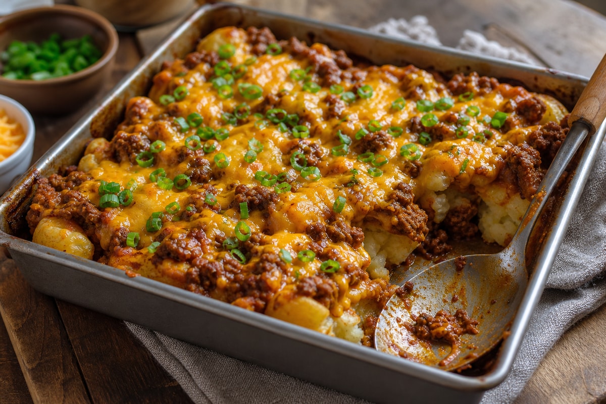 Golden Chili Cheese Baked Potato Bar recipe from Heritage Fork Suppers