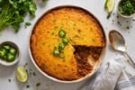 Buttery Cornbread Topped Chili Pie recipe from Heritage Fork Suppers