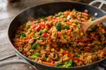 Market Rainbow Vegetable Stir-Fry Rice recipe from Bright Balance Kitchen