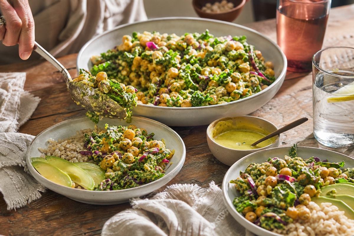 Garden Curried Yogurt Chickpeas with Greens Garden Curried Yogurt Chickpeas with Greens recipe from Bright Balance Kitchen