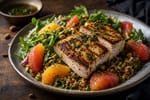 Nutrient-Dense Seared Swordfish Citrus Salad recipe from Bright Balance Kitchen