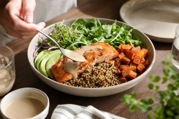 Lean Salmon Quinoa Power Bowl Lean Salmon Quinoa Power Bowl recipe from Macro Plate Co.