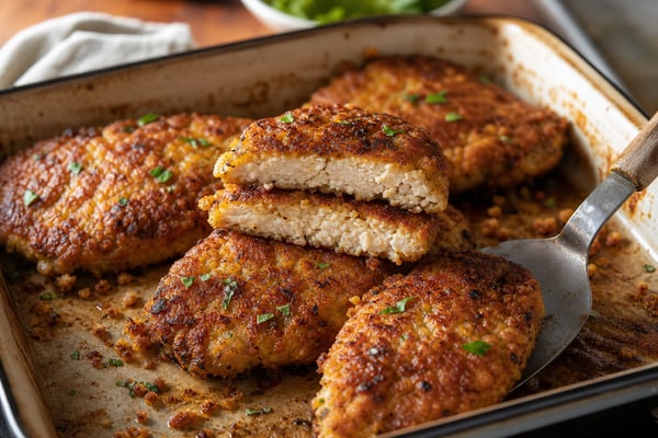 Seared Crispy Chickpea Chicken Cutlets Seared Crispy Chickpea Chicken Cutlets recipe from Macro Plate Co.