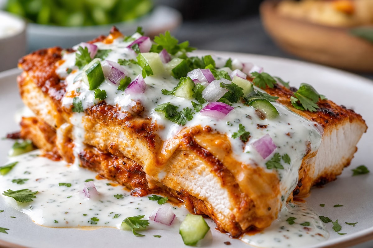 Loaded Tandoori Turkey Breast with Raita recipe from Macro Plate Co.
