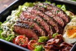Seared Steak Cobb Salad Meal Prep Plate recipe from Macro Plate Co.