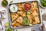 Crowd-Pleasing Cheese Quesadilla Dippers Tray recipe from Little Fork Academy