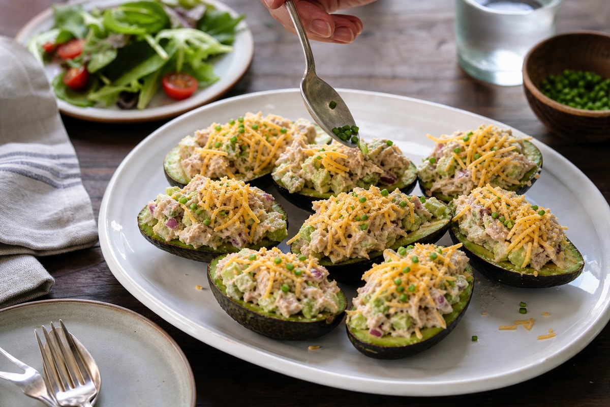 No-Bun Avocado Tuna Salad Boats No-Bun Avocado Tuna Salad Boats recipe from Carb Smart Table