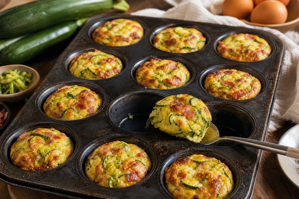 Zucchini Crustless Quiche Lorraine Cups recipe from Carb Smart Table