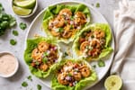 Keto-ish Shrimp Taco Lettuce Cups recipe from Carb Smart Table