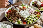 Keto-ish Low-Carb Greek Gyro Salad recipe from Carb Smart Table