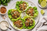 Zucchini Crispy Shallot Pork Lettuce Cups recipe from Carb Smart Table