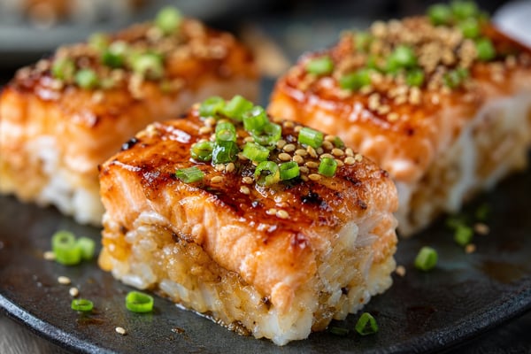 Portioned Teriyaki Salmon Rice Portions recipe from Sunday Box Kitchen