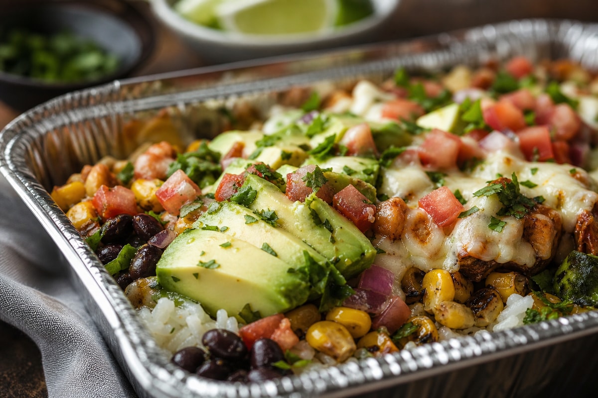 Grab-and-Go Veggie Packed Burrito Bowl Trays recipe from Sunday Box Kitchen