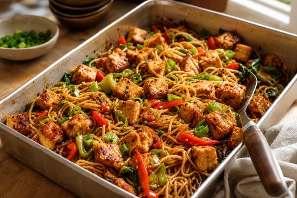 Batch Soy Ginger Tofu Noodle Jars recipe from Sunday Box Kitchen