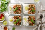 Grab-and-Go Thai Basil Turkey Rice Portions recipe from Sunday Box Kitchen