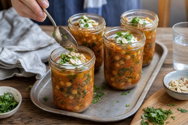 Tray Moroccan Chickpea Stew Jars recipe from Sunday Box Kitchen