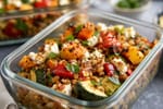 Grab-and-Go Roasted Vegetable Farro Boxes recipe from Sunday Box Kitchen