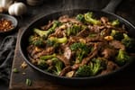 Skillet Garlic Soy Beef with Broccoli recipe from Crossroads Kitchen